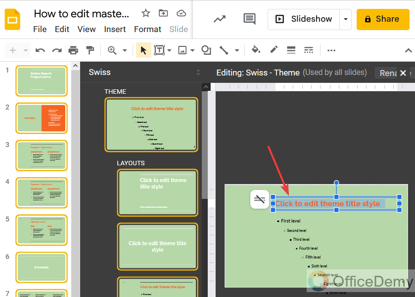 How to edit master slide in google slides 11