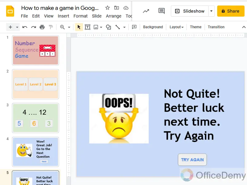 How to make a game in Google Slides 10