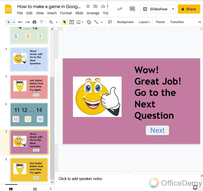 How to make a game in Google Slides 12