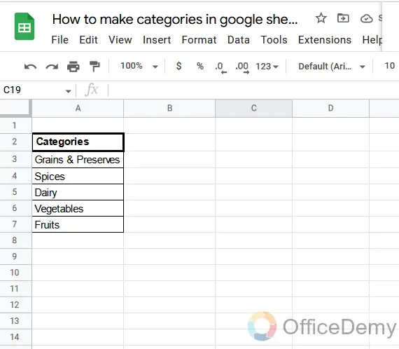 How to make categories in google sheets 3