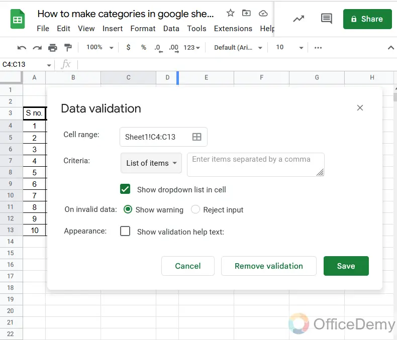How to make categories in google sheets 7
