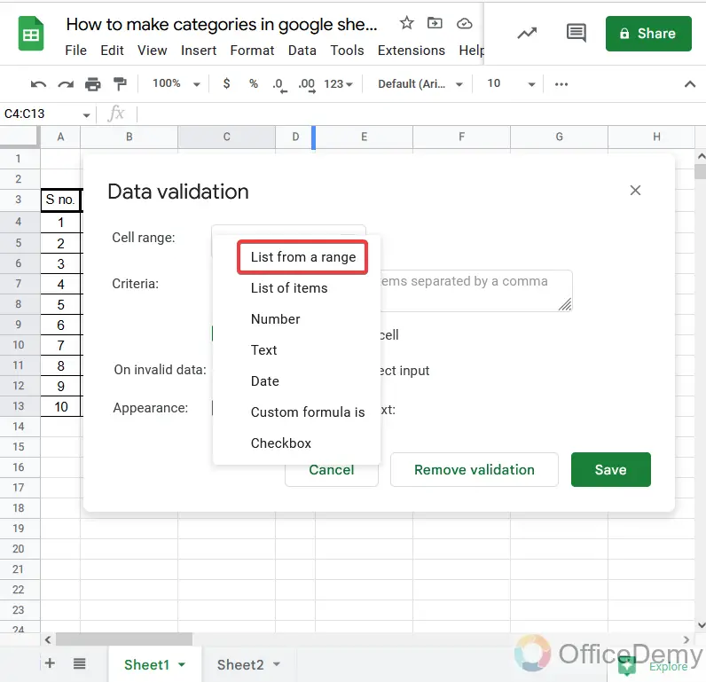 How to make categories in google sheets 8