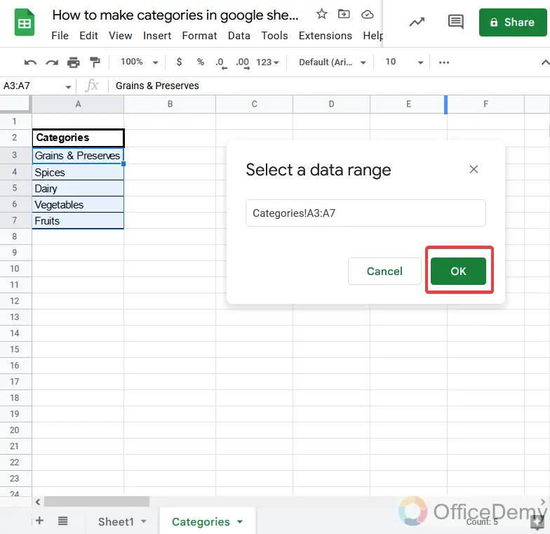 How to make categories in google sheets 11