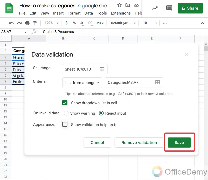 How to make categories in google sheets 13