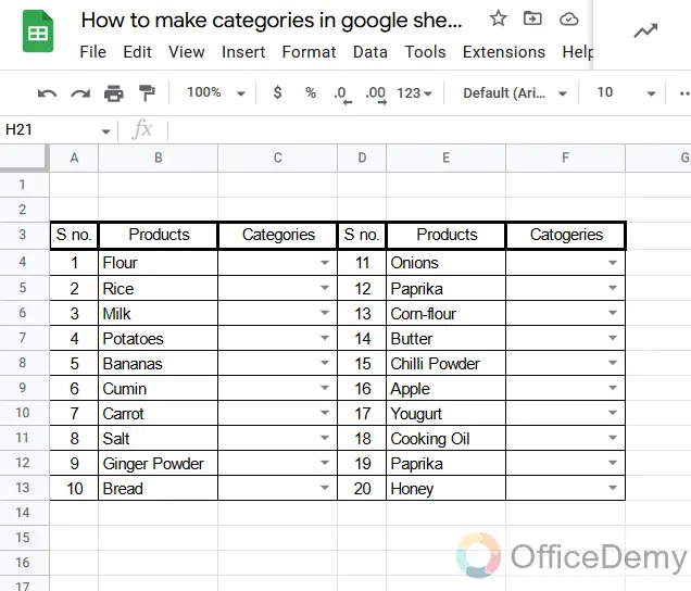 How to make categories in google sheets 16