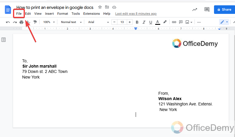 How to print envelope in google docs 15
