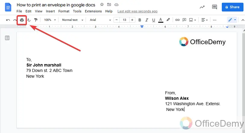 How to print envelope in google docs 17