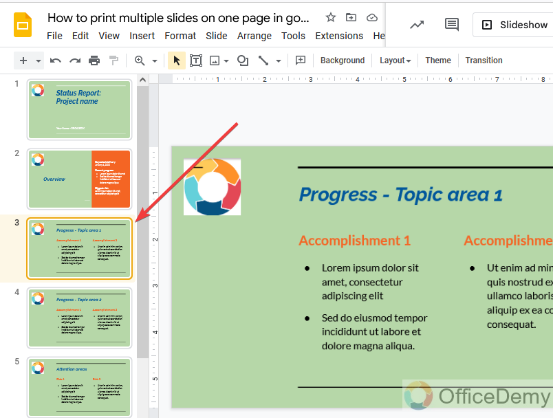 How to print multiple slides on one page in google slides 11