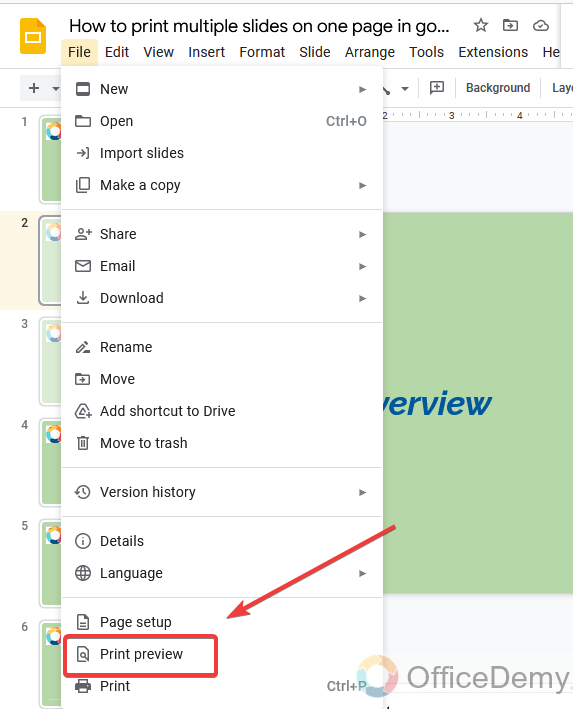 How to print multiple slides on one page in google slides 14
