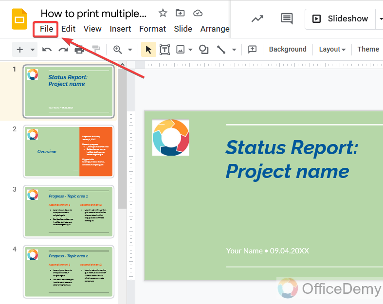 How to print multiple slides on one page in google slides 2