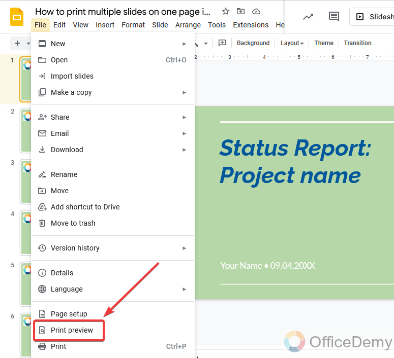 How to print multiple slides on one page in google slides 18