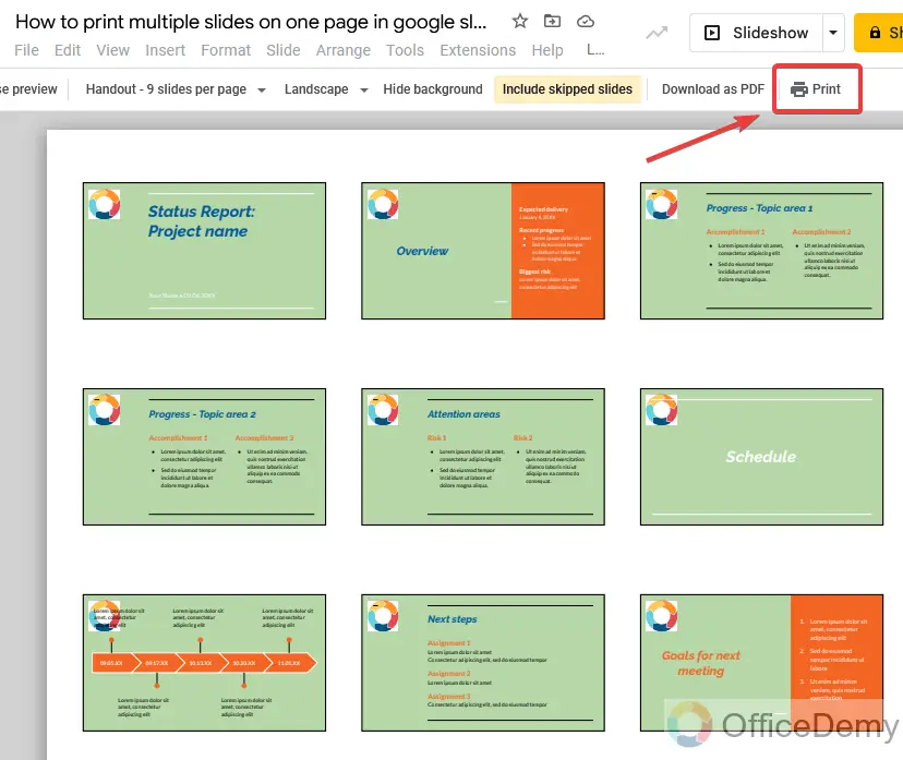 How to print multiple slides on one page in google slides 21
