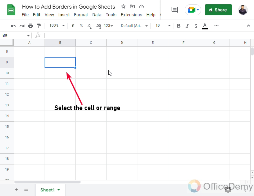 How to Add Borders in Google Sheets 2