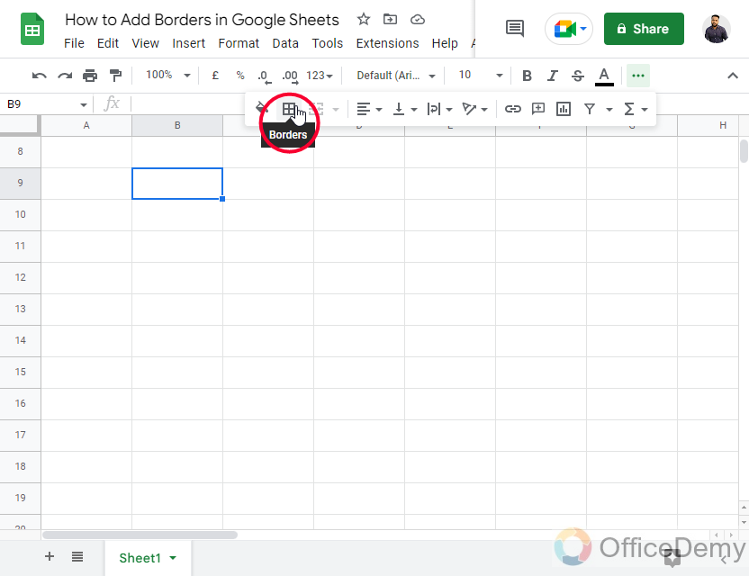 How to Add Borders in Google Sheets 3