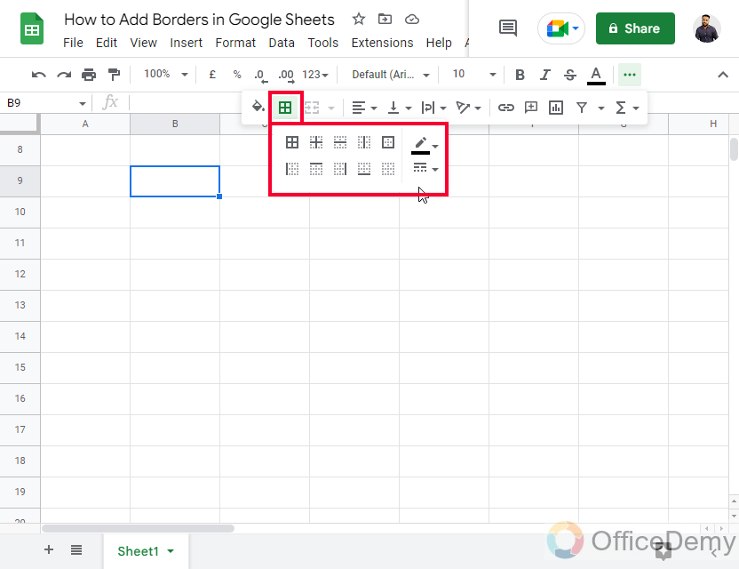 How to Add Borders in Google Sheets 4