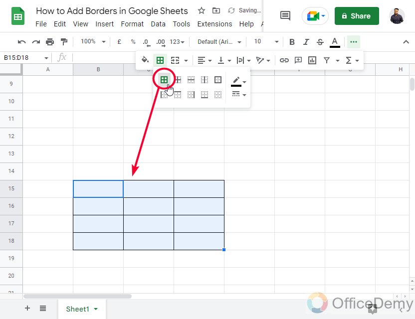 How to Add Borders in Google Sheets 5