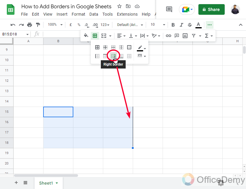 How to Add Borders in Google Sheets 12