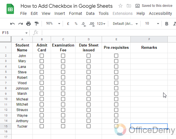 How to Add Checkbox in Google Sheets 23