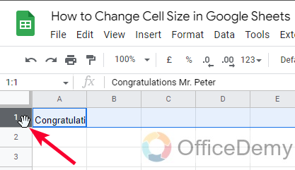 How to Change Cell Size in Google Sheets 2