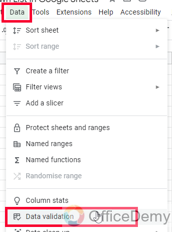 How to Change a Drop down List in Google Sheets 2