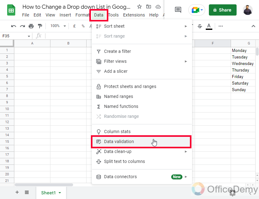 How to Change a Drop down List in Google Sheets 23