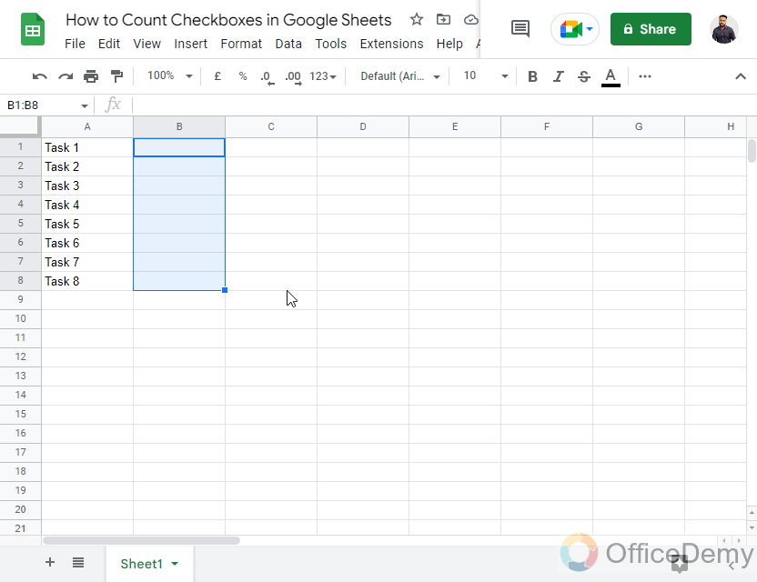 How to Count Checkboxes in Google Sheets 5