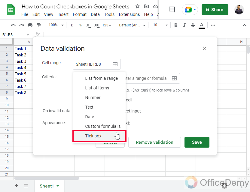 How to Count Checkboxes in Google Sheets 7