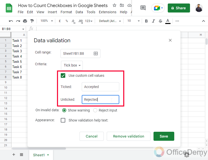 How to Count Checkboxes in Google Sheets 9