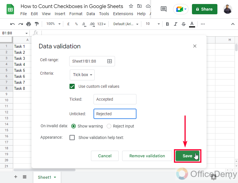 How to Count Checkboxes in Google Sheets 10