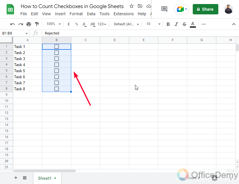 How to Count Checkboxes in Google Sheets 11