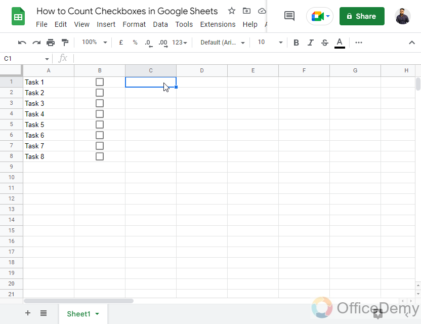 How to Count Checkboxes in Google Sheets 12