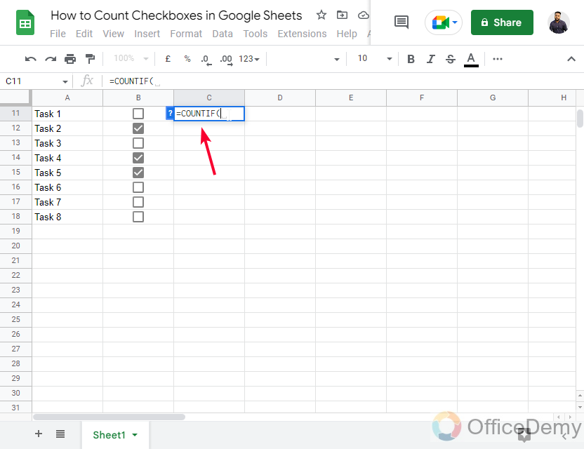 How to Count Checkboxes in Google Sheets 17