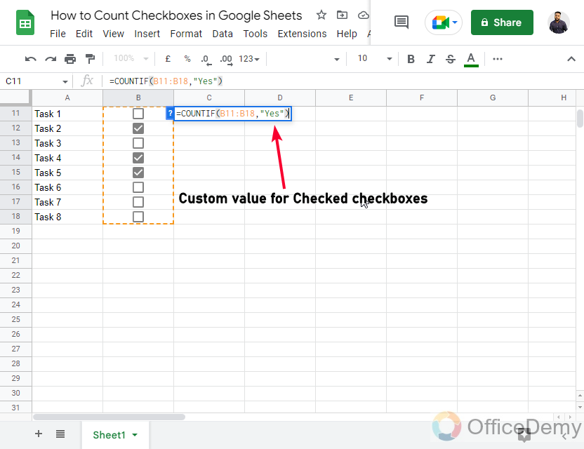 How to Count Checkboxes in Google Sheets 19