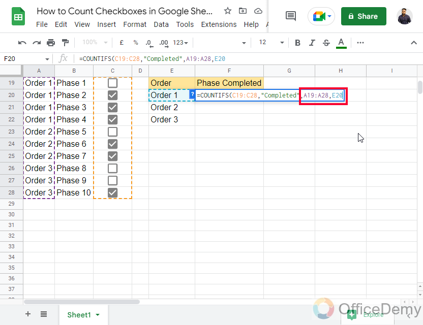 How to Count Checkboxes in Google Sheets 25