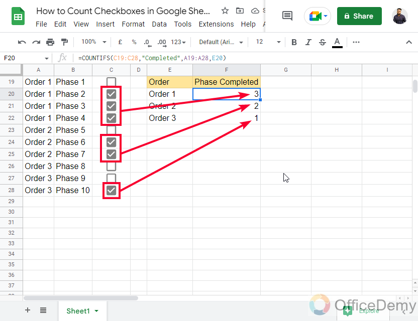 How to Count Checkboxes in Google Sheets 26