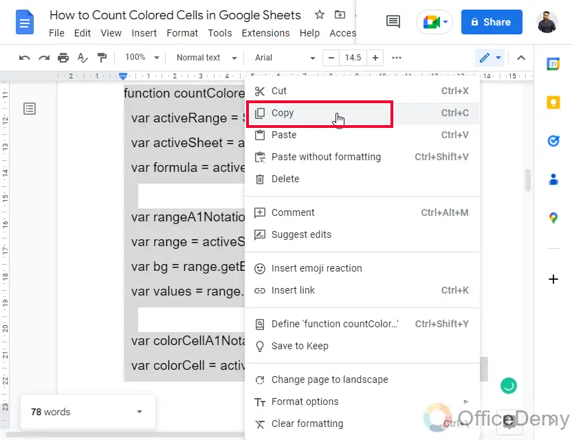 How to Count Colored Cells in Google Sheets 2