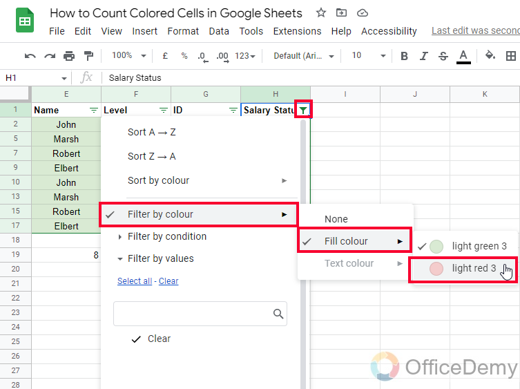How to Count Colored Cells in Google Sheets 20