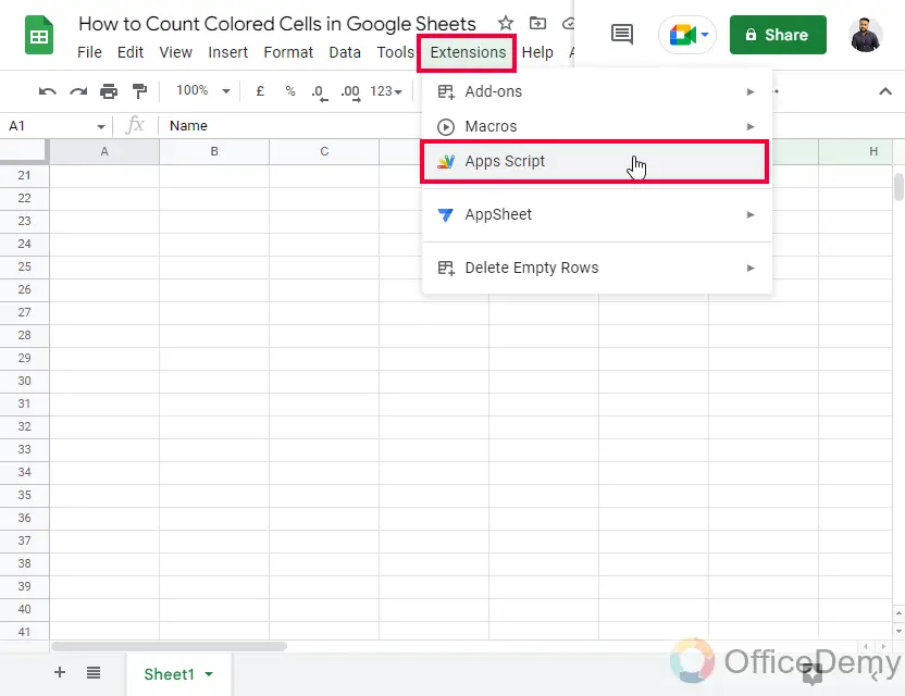How to Count Colored Cells in Google Sheets 3