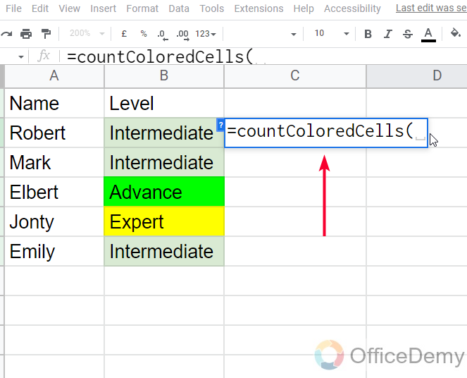 How to Count Colored Cells in Google Sheets 8