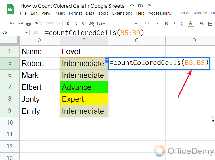 How to Count Colored Cells in Google Sheets 9