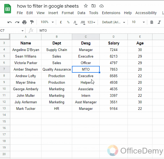 How to Filter in Google Sheets 26