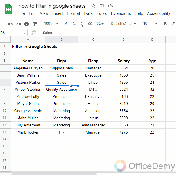 How to Filter in Google Sheets 27