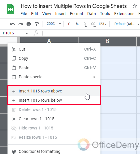 How to Insert Multiple Rows in Google Sheets 15