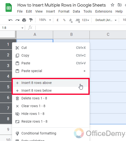 How to Insert Multiple Rows in Google Sheets 6