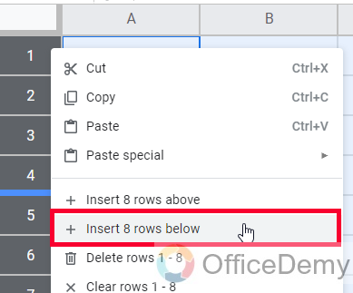 How to Insert Multiple Rows in Google Sheets 7