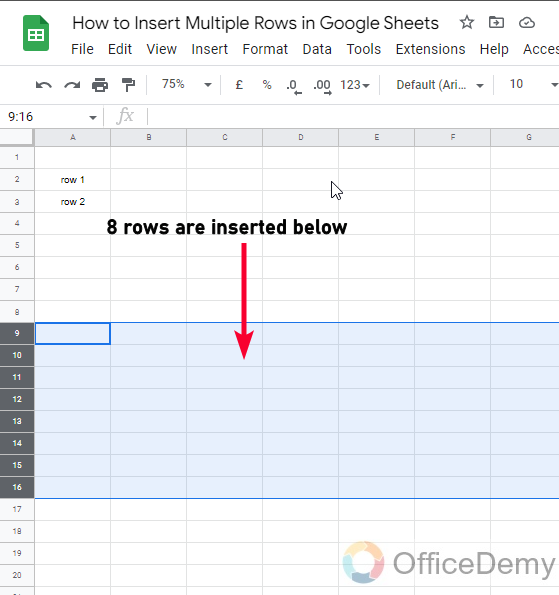 How to Insert Multiple Rows in Google Sheets 8
