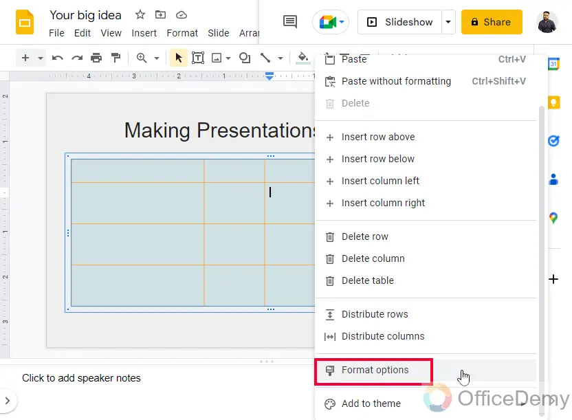 How to Make a Table in Google Slides 12