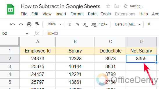How to Subtract in Google Sheets 9