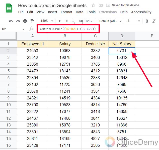How to Subtract in Google Sheets 15