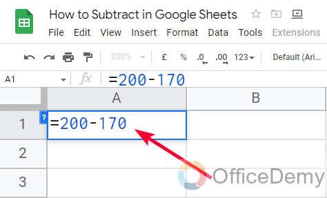 How to Subtract in Google Sheets 2